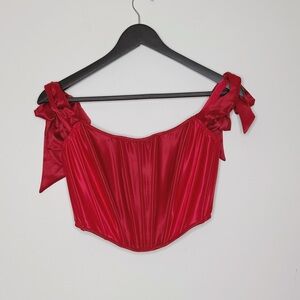 Victoria's Secret Dream Angels satin Bow-tied corset top size M